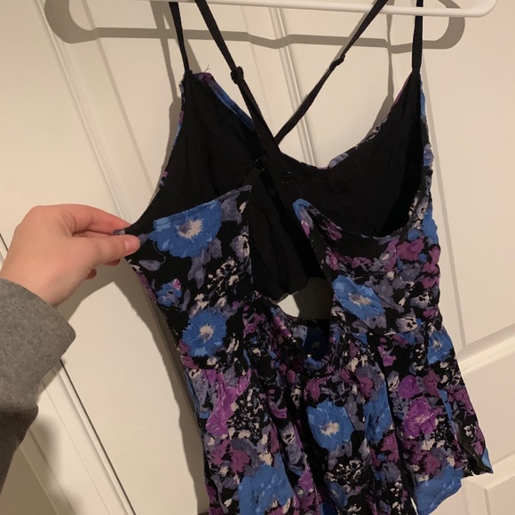 Free People floral keyhole open back tank - Picture 4 of 6